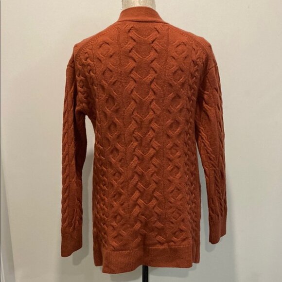 WILFRED Aritzia Cable Knit Open Front orange small - Picture 11 of 15